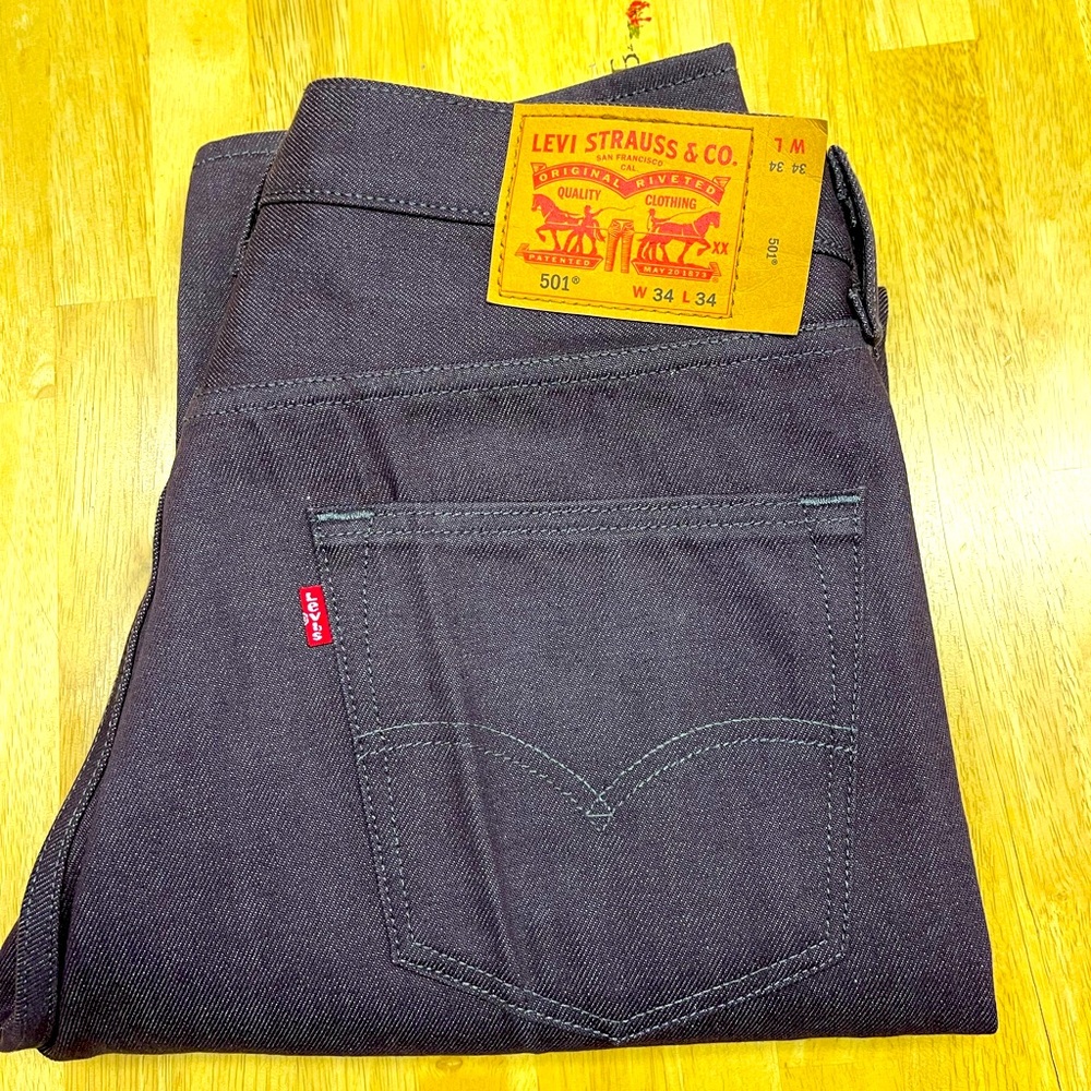 Levi 501 White Oak Cone Denim Button Fly W 34 L 34